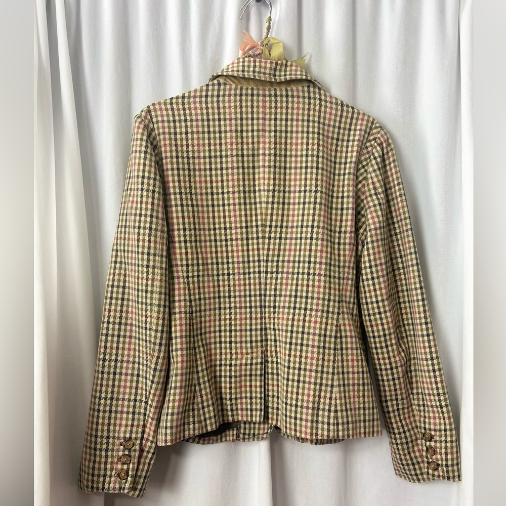 VTG Tommy Hilfiger size L plaid blazer jacket office quiet luxury academia - Picture 2 of 6